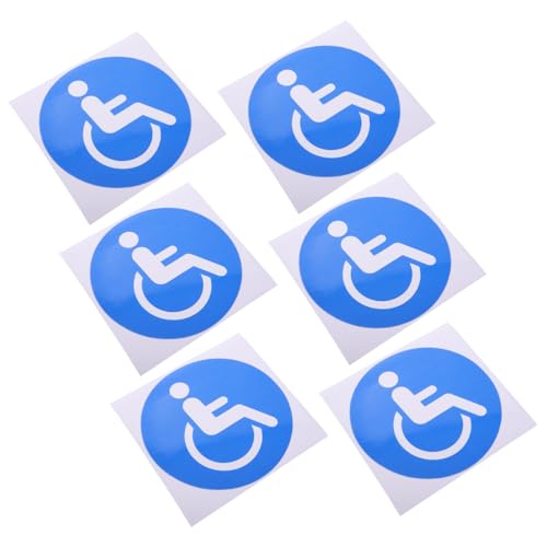 PRETYZOOM 6hojas Calcomanía de Señal de Silla de Ruedas para Discapacitados de Calcomanía Adhesiva de Estacionamiento Señal de Accesibilidad para Vidrio Automotriz Decoración de Vehículo