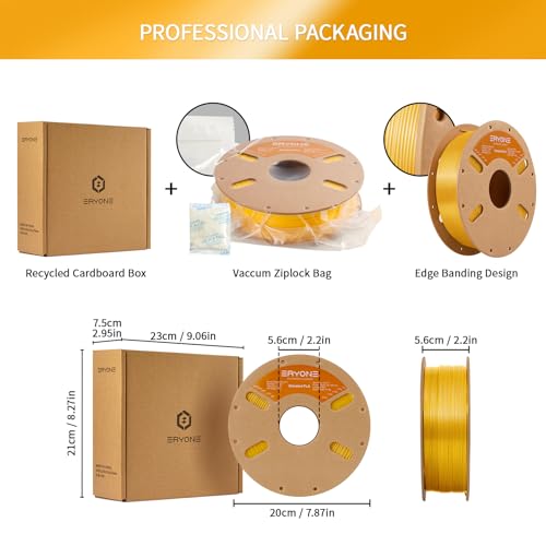 Image of ERYONE PLA Filament 3D Printer PLA Filament 1.75mm + /- 0.03mm, PLA Filament 1KG Cardboard Spool(2.2LBS), Mango