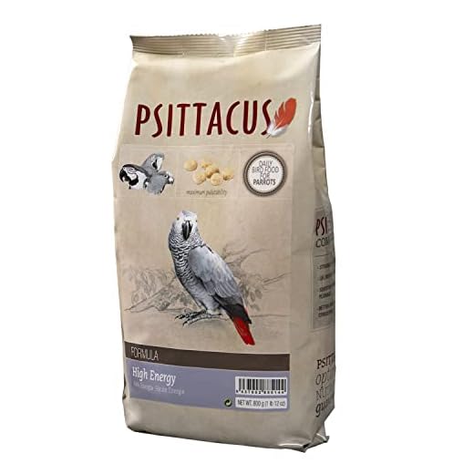 Psittacus High Energy 1.76 lb | Complete Pellet Diet for African Greys, Macaws and Other African Parrots | Premium Food for Birds, 100% no-GMO