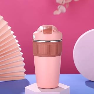 FaviU Travel Coffee Mug I Travel Mugs for hot Drinks I Insulated Coffee Cup with Leakproof Lid I Travel Coffee Cup I Reusable Coffee Cup with Lid for Hot & Cold Drinks 17oz/480ml (Pink)