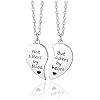 Jovivi Silver Tone Alloy BFF Necklace for 2-5 Best Friends Matching Heart Pendant Friendship Necklaces Women Jewelry Gift
