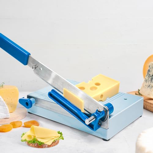 Orgthin Multipurpose Cheese Slicer Cutter with Board, Adjustable Thickness Dial Cutter for Block Cheese, Kitchen Slicer for Butter Sausages Carrots Cucumbers Vegetables Fruits