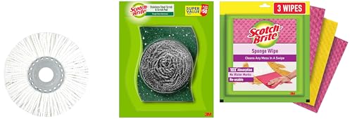 Image of Scotch-Brite 2-in-1 Bucket Spin Mop Refill (Microfiber, White)