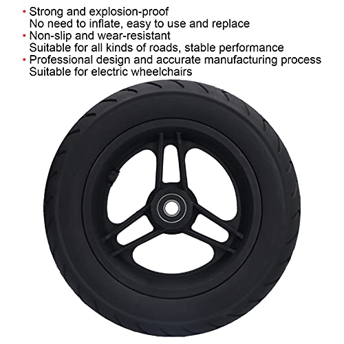 2Pcs 10 Inch Wheel Replacement,Wheelchair Front Wheel Wheelchair Caster Wheels Electric Free Accessory Wheel Accessories With 10In Large Diameter 12Mm Bearing Hole 6001 #TOP3