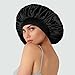 Extra Large Satin Bonnet Hair Cap, 17inches Silk Bonnet for Sleeping, Jumbo Silk Sleep Cap for Women Braids Curly Hair Locs 1Pcs (Pink)