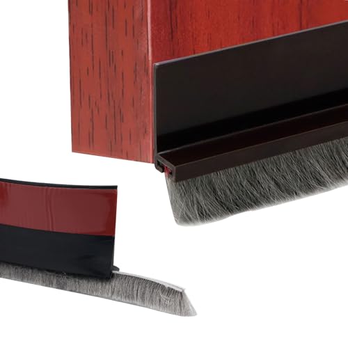 Burlete Puerta Exterior,100 x 5cm Burlete Bajo Puerta Aislante,Autoadhesivo Burlete para Puerta,Silicona Insonorizar Cepillo Puerta Entrada,Negro Tira Aislante,para Antipolvo, Insectos, Aislamiento