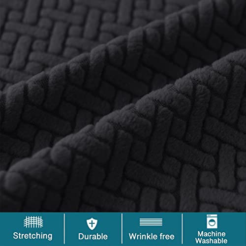 Hfcnmy Bar Stool Covers,2 Pack Stretch Bar Stool Covers With Backs Jacquard Bar Stool Chair Covers Barstool Covers Slipcovers With Back Pub Counter Stool Chair Covers With Elastic Bands Black #TOP6