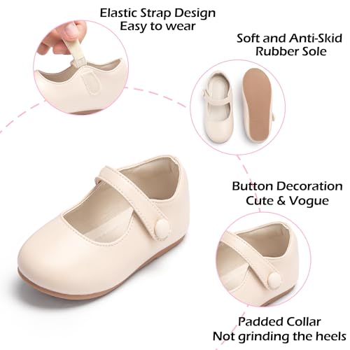 Image of PHIRAMIN Toddler Flower Girl Glitter Dress Shoes Little Girl Ballet Flats Bow Wedding Party