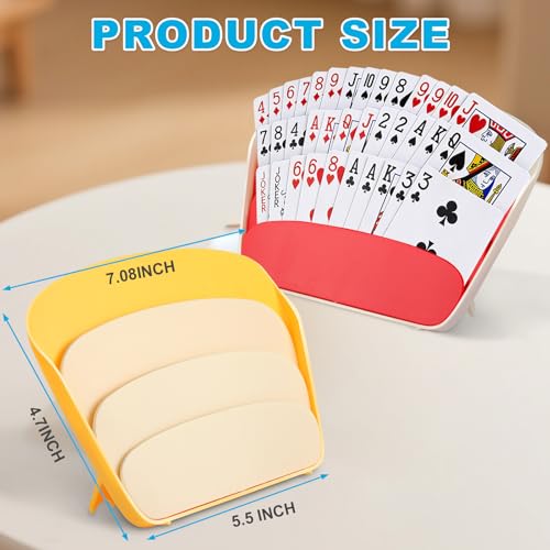 FYCQER 2PCS Card Holders for Playing Cards,3-Layer Foldable & Hands-Free Portable Tabletop Stand for Poker, UNO, Canasta, Card Games, Perfect for Family Game Nights, Kids, Seniors & Parties - Thumbnail 2