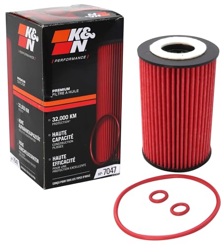 K&N Ölfilter - High Performance-Series kompatibel mit Volkswagen, Audi, Seat, Skoda (HP-7047), Rot