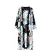 Towallmark Women Boho Floral Printed Chiffon Beach Shawl Kimono Long Cardigan