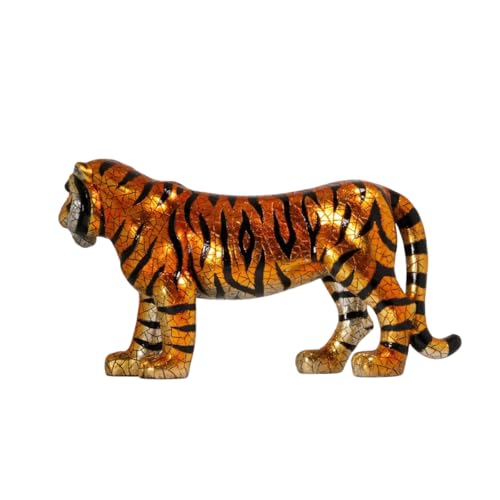 Figurine tigre en or mosaïque 42 cm statue décoration maison Premium Collection - 4
