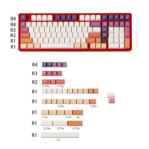 Image of YMDK 143 Smoke Cloud Keycaps Dye-Sub Thick PBT Cherry Profile Key caps for TKL 61 64 68 75 87 96 104 108 GMMK MX Mechanical Keyboard