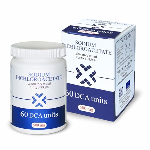 DCA - Sodium Dichloroacetate 500mg 60 Units Purity >99.9% Made in Europe by DCA-LAB Certificate of Analysis Included Tested in a Certified Laboratory Buy Directly from Manufacturer