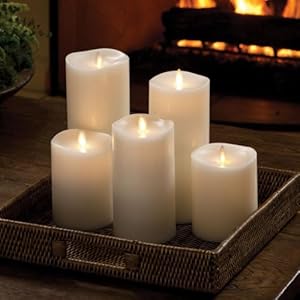 Lightli moving flame advanced battery operated led indoor wax votive candles ivory 2 x 4 set of 2  urban country home decor