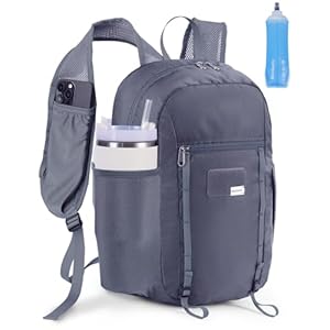 15L Small Hiking Backpack with Soft Flask, Ultralight Hiking Daypack with Chest Pockets for Phone Sternum Straps, Lightweight Foldable Packable Back Pack for Women Men(patent pending)