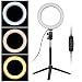 Produktbild LED 6 Desktop Selfie Ringlicht mit Stativ, Live Fülllicht 10 Helligkeitsstufe 3 Lichtmodi 5500k für YouTube Video/Live Stream/Makeup/Fotografie