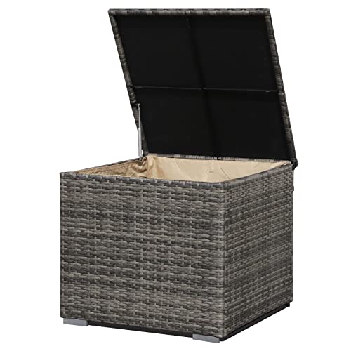 Super Patio Outdoor Patio Storage Box Waterproof, Wicker Storage Bin Deck Box for Cushions, Garden...