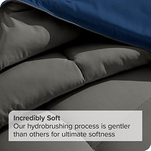 Bare Home Reversible Bedding Set 5 Piece Comforter & Sheet Set - California King - Down Alternative - Soft - Bedding Set (Cal King, Dark Blue/Grey, Dark Blue) #TOP2