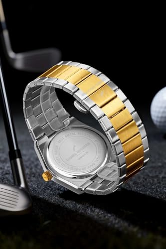 Image of Daniel Hechter Paris Austerlitz Collection Skeleton Style Analog Watch for Men with Luminous Hands and Stainless Steel Strap - Mechanical-Inspired.