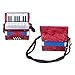Thonlai 17 Key 8 Bass Piano Accordion, ABS with Celluloid Decor Concertina Musical Instrument for Beginners Students, with Adjustable Strap and Manual (Red)