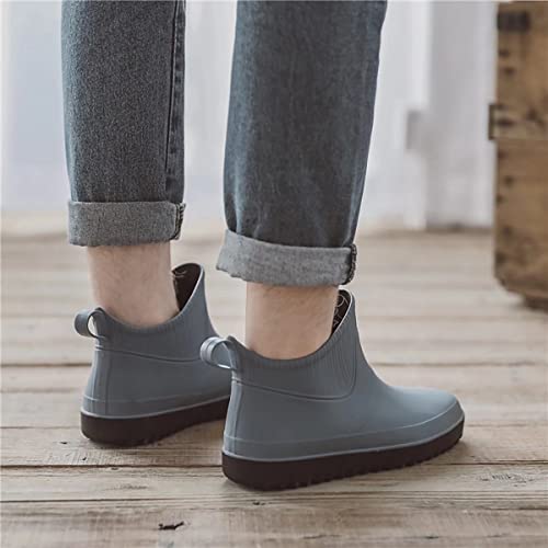 GURGER Mens Wellies Ankle Short Wellington Boots City Garden Waterproof Rubber Rain Boots, G1 black, 41 EU