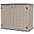 KINYING Outdoor Storage Shed - Horizontal Storage Box Waterproof for Garden, Patios, Backyards, Multi-Opening Door for Easy Storage of Garbage Cans, Tools, Lawn Mower, 26 Cubic Feet,Brown