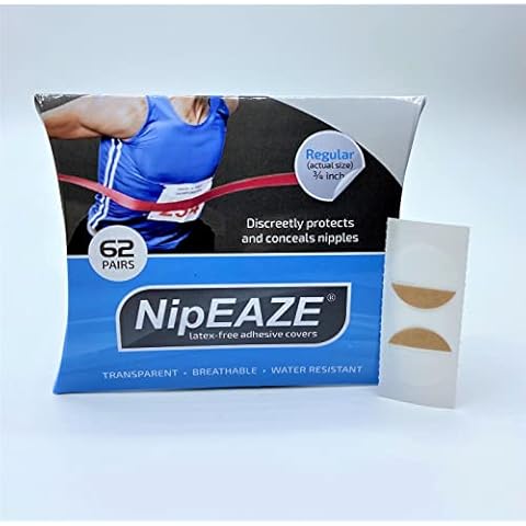 NipEaze - 4pack Value - The Original Transparent Nip Protector - Nipple Chafing Prevention; 62 pairs Cover