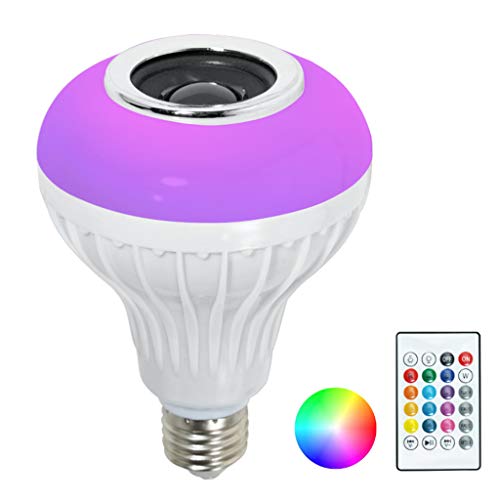 homozy RGB Wireless Bluetooth Bulb E27/B22 Music Speaker Lamps Decorative Light w/Remote Control