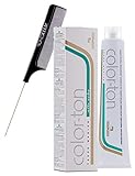 Tocco Magico Color-Ton Alle Erbe Permanent Hair Color Cream (w/Sleek Steel Pin Rat Tail Comb) Haircolor Dye Creme (6N / 6.0 - DARK BLONDE)