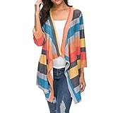 pullunder damen grau Damen Cardigan Langarm Einfarbig Lustig Lang Strickjacke Langarmshirt mit Leichter Hingpy