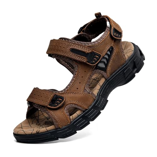 Mens Summer Genuine Leather Sandals Men Outdoor Casual Lightweight Sandal
