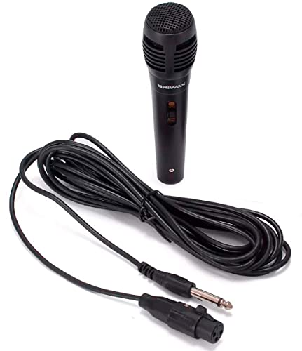 Microfone Dinâmico Com Cabo de 5 Metros P10 para Caixa de Som Karaokê e Instrumentos Profissional