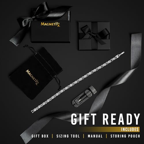 Image of MagnetRX Womens Magnetic Ankle Bracelet - Ultra Strength Magnetic Anklets with 34 Magnets - Titanium Ankle Bracelets for Women (Silver)