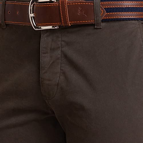 Image of Parx Men's Cotton Blend Solid Pattern Low Rise Tapered Fit Flat Front Casual Trouser