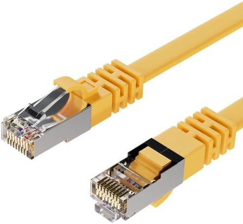 IRENIS 50 cm CAT7 Kablo Yassı FTP Ethernet Network LAN Ağ Kablosu Sarı - Görsel 1