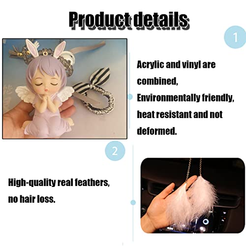 Car Pendant Interior,Swing Girl Angel Car Ornament,Rearview Mirrors Charms Ornament,Automotive Interior Mirrors,Car Men And Women Supplies,Cute Vehicle Interior Decor Car Accessories Women #TOP2