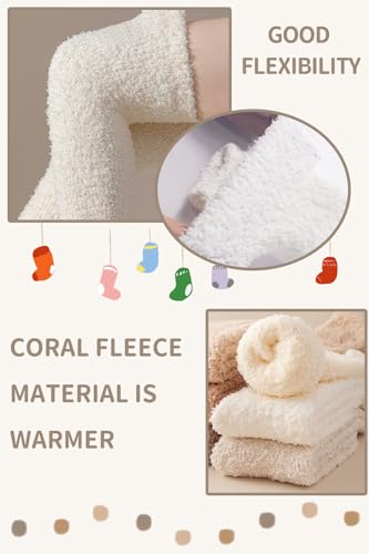 CutiePlusU Womens Thigh High Fuzzy Socks- Pure Color 2 Pairs Packing2