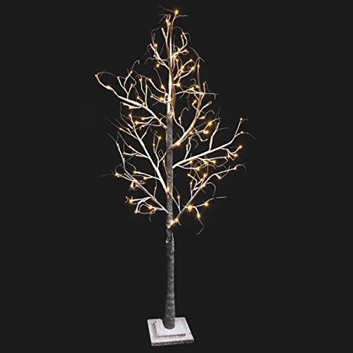 Winter tree 1,8mts arbre blanc avec eclairage fixe chaleureux