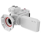 BlesConi 4K UHD WiFi Kamera Recorder mit 50X optischem Zoom & 53MP für atemberaubende Bilder, kompatibel mit MicroSD (weiß)