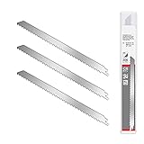 JIAYOUBAO Stainless Steel Reciprocating Saw Blades 12 Inch,3TPI Big Tooth Unpainted for Food Cutting,Turkey,Frozen Meat,Bone Cutting,Cured Ham,Big Animals,Beef, Sheep,Bone 3 Pack