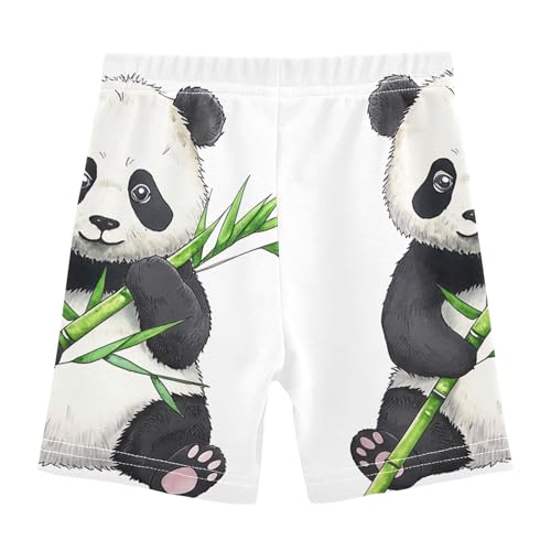 Joisal Watercolor Cartoon Panda Bear White Girls' Biker Shorts Toddler 4t Shorts for Under Dresses Cotton Summer Clothes2