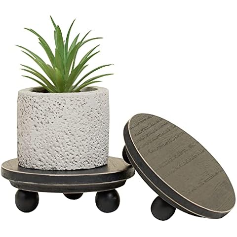 Defined Deco Mini risers for display,Wood Risers for Decor,Small 4”Round Wooden Riser, Farmhouse Wood Riser, Rustic Pedestal Display Stand,Display Risers for Tiered Tray Decor(Set of 2,Black) Cover
