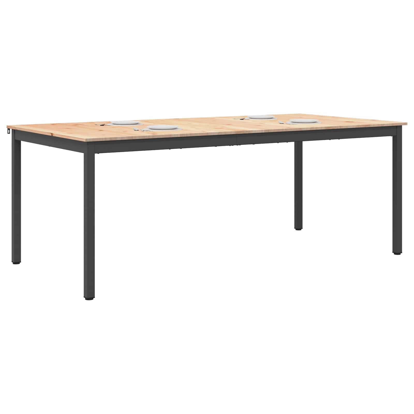 vidaXL Tavolo da Pranzo Naturale 200 x 100 x 75 cm Pino massello, Tavolo da Pranzo Moderno in Pino, Arredamento Contemporaneo per Interni, Gambe quadrate minimaliste per Decorazioni stilose
