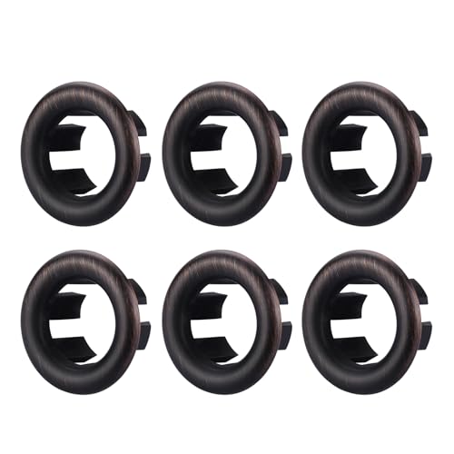 ARCORA 6 Pack Sink Overflow Ring, ARCORA Bathroom Kitchen Sink Hole Round Overflow Cover Basin Oil Rubbed Bronze