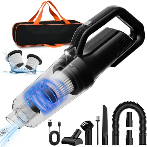 Aspirateur Voiture Puissant de Table sans Fil, 12000PA 12V Portable Mini Aspirateur a Main, avec...