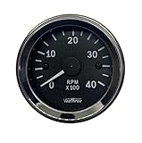 Veethree Tachometer 52mm Electronic 0 – 4000 RPM (Chrome/Black)