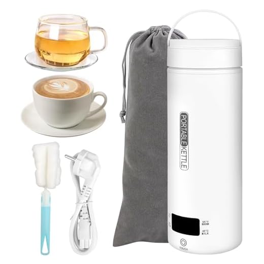 NVIYAM Hervidor Agua Electrico Pequeño, 500ML, 4-Temperaturas Pequeño Hervidor De Agua Portátil, 3 en 1 Hervidor de Agua Caliente de Viaje, para Café Hacer Leche Té