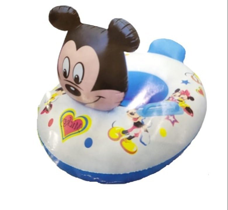Image of Kids Inflatable Cartoon Swim Ring with Seat - Pink Baby Pool Float (Mickey-Swiming-Ring)