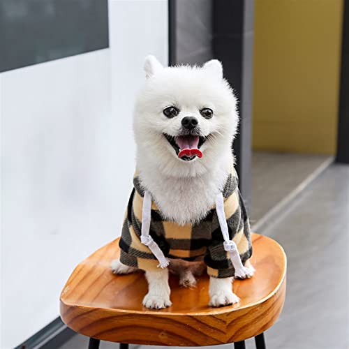 GIBZ Roupas para animais de estimação, moletom com capuz xadrez para cães pequenos, médios e grandes